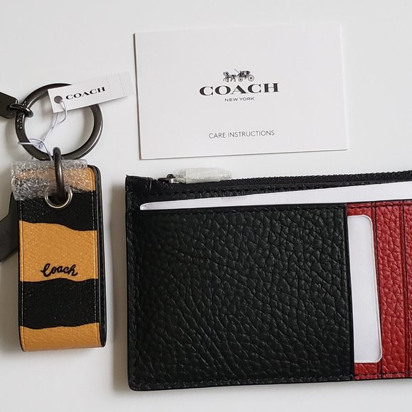COACH Usb Key Fob + Zip Card Case With Tiger Print - Picture 2 of 11